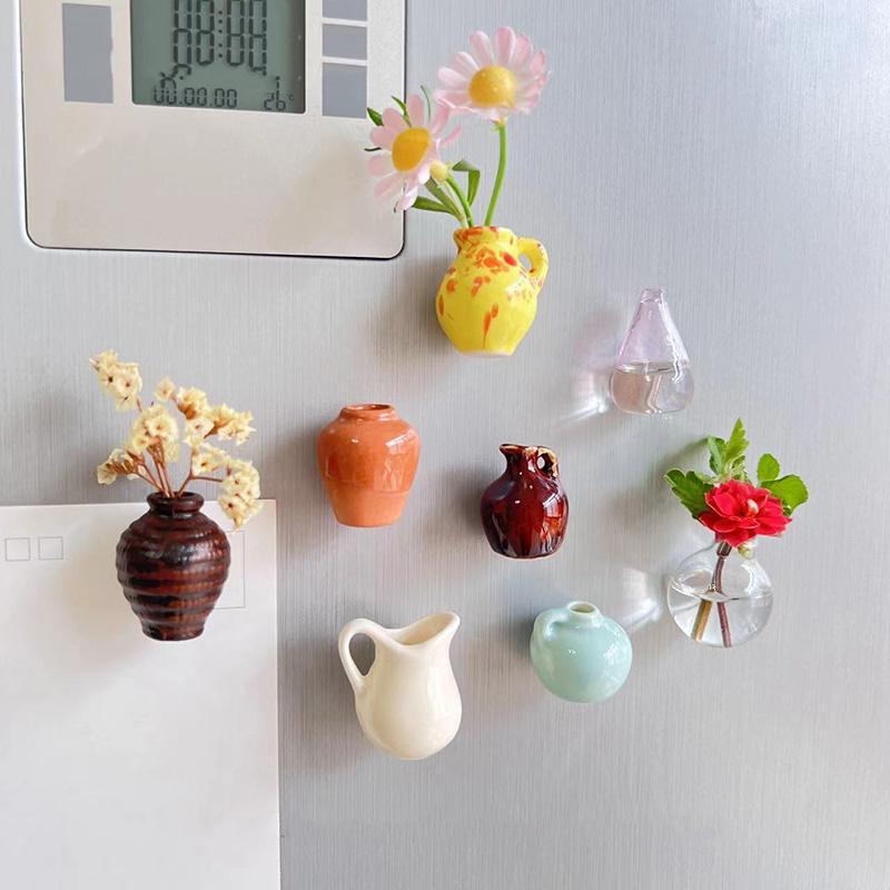 Mini Ceramic Vase Magnets (8 Piece Set)
