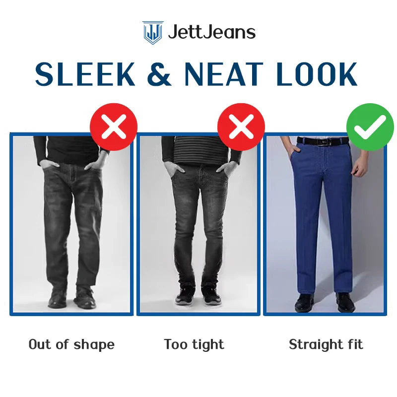 High Waist Straight Fit Stretch Jeans
