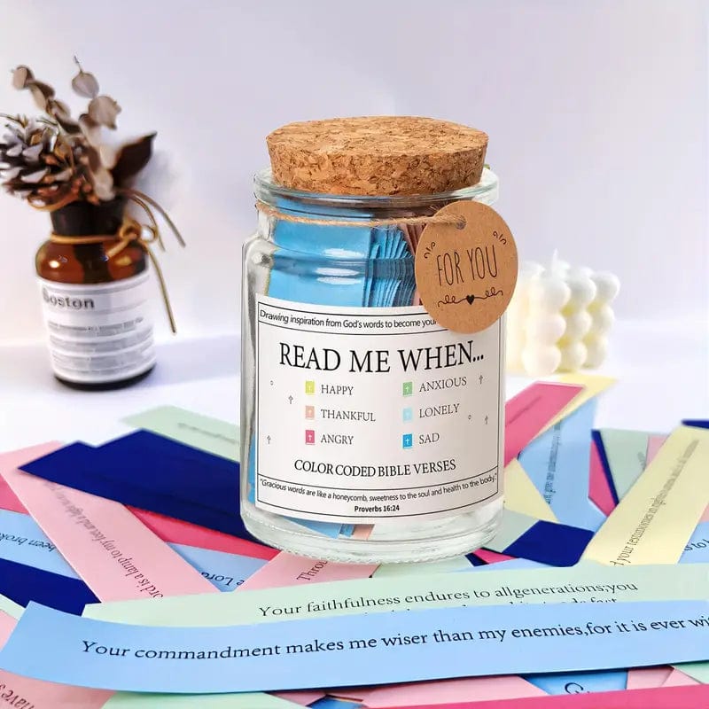 Handmade 90 Day Bible Verses Jar (Comes With Christian Gift Box)