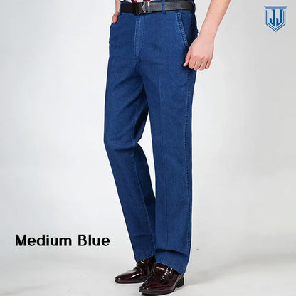 High Waist Straight Fit Stretch Jeans