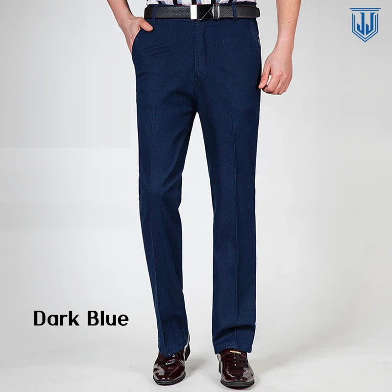 High Waist Straight Fit Stretch Jeans