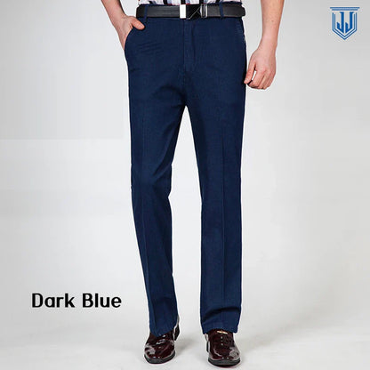 High Waist Straight Fit Stretch Jeans