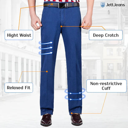High Waist Straight Fit Stretch Jeans