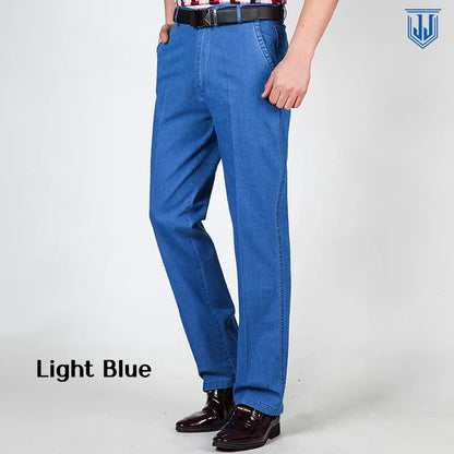 High Waist Straight Fit Stretch Jeans