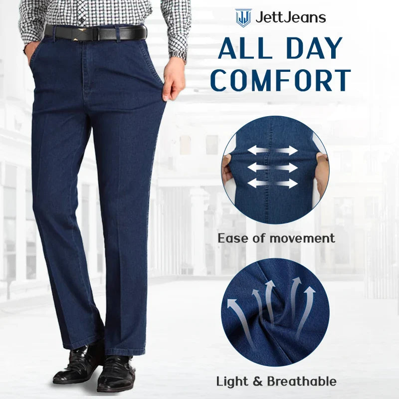 High Waist Straight Fit Stretch Jeans