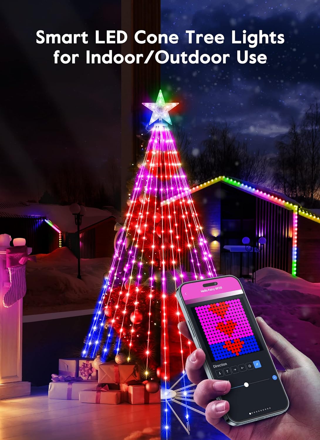 Smart LED Cone Stand Christmas Tree Lights - 2024 Version