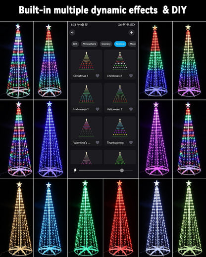 Smart LED Cone Stand Christmas Tree Lights - 2024 Version