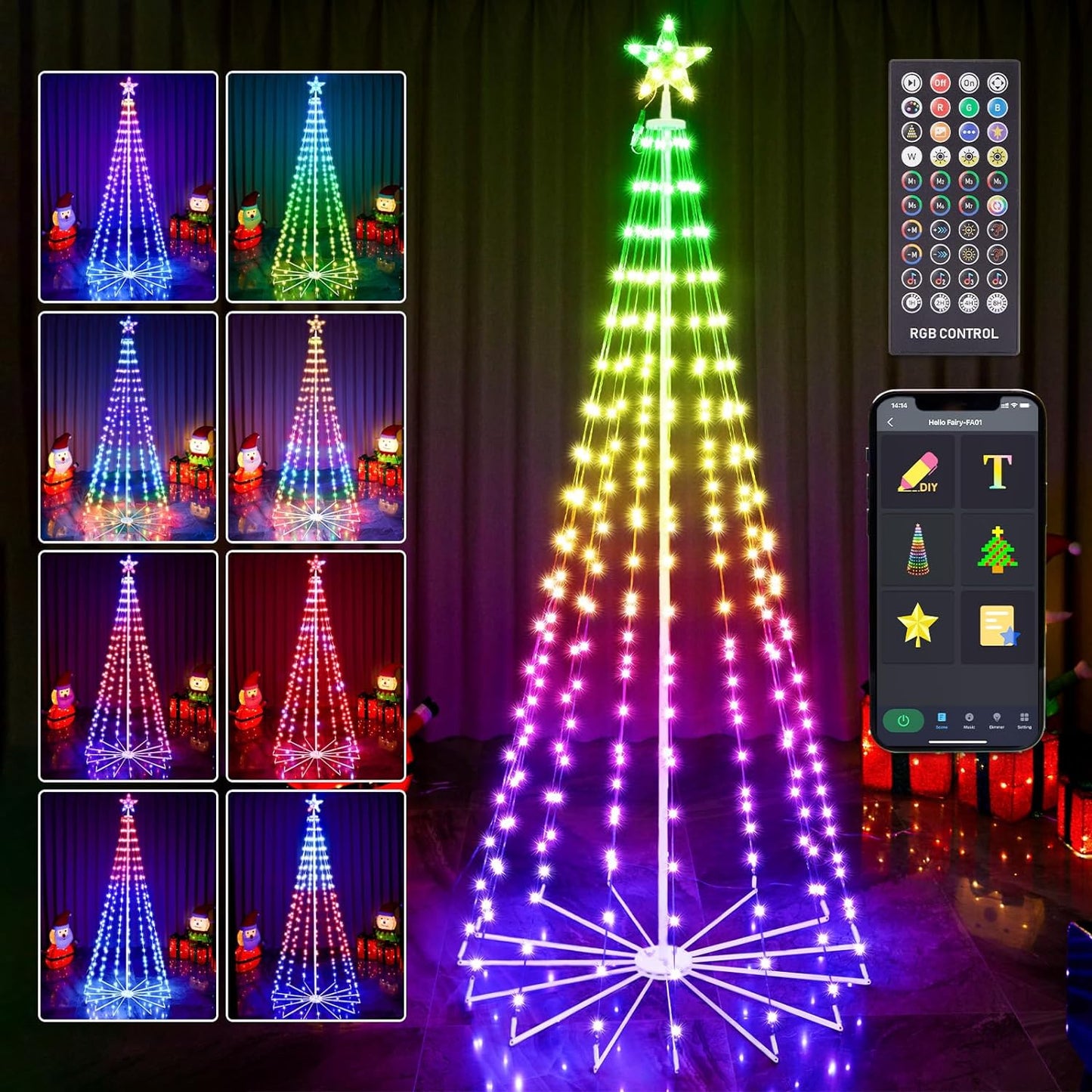 Smart LED Cone Stand Christmas Tree Lights - 2024 Version