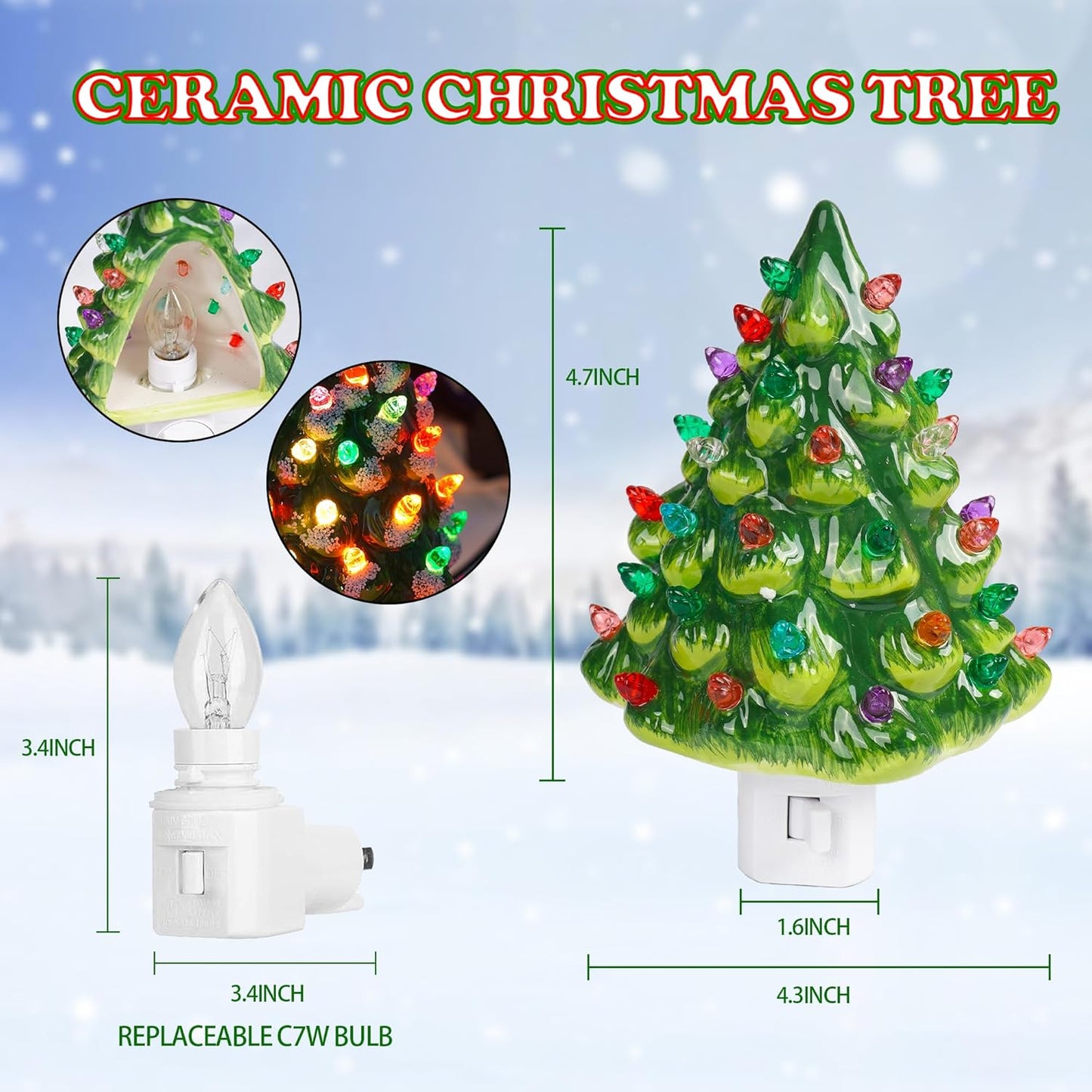 Ceramic Christmas Tree Night Light