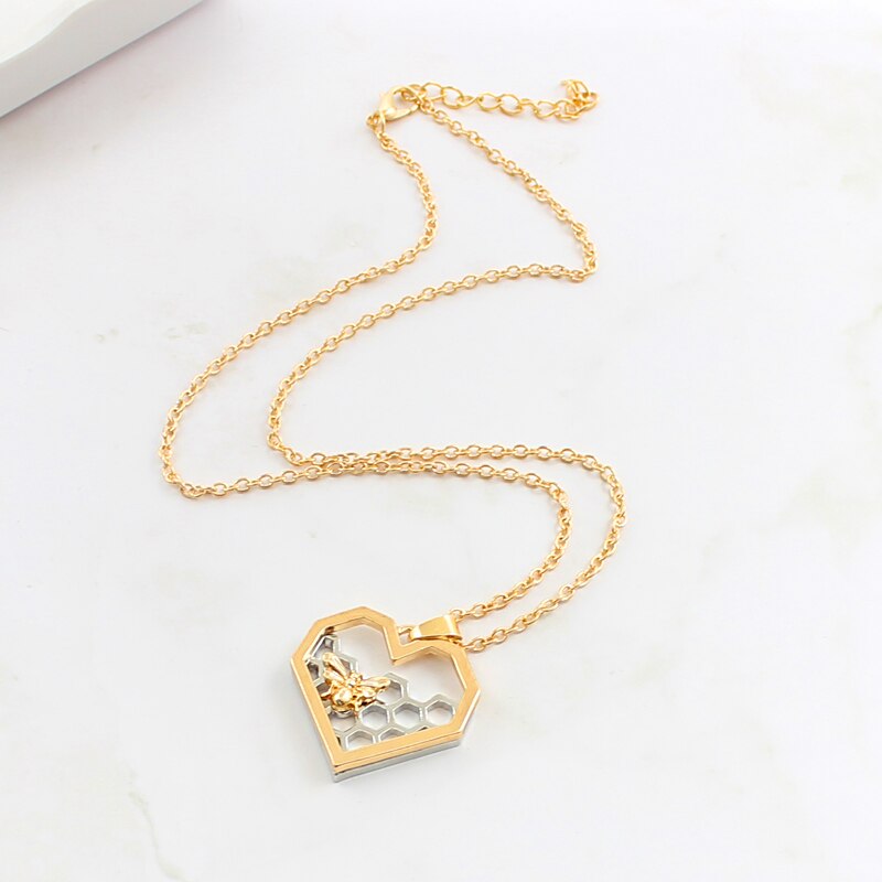 Heart Bee Necklace