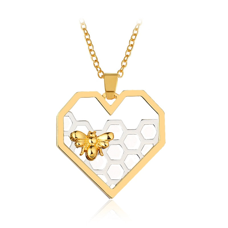 Heart Bee Necklace