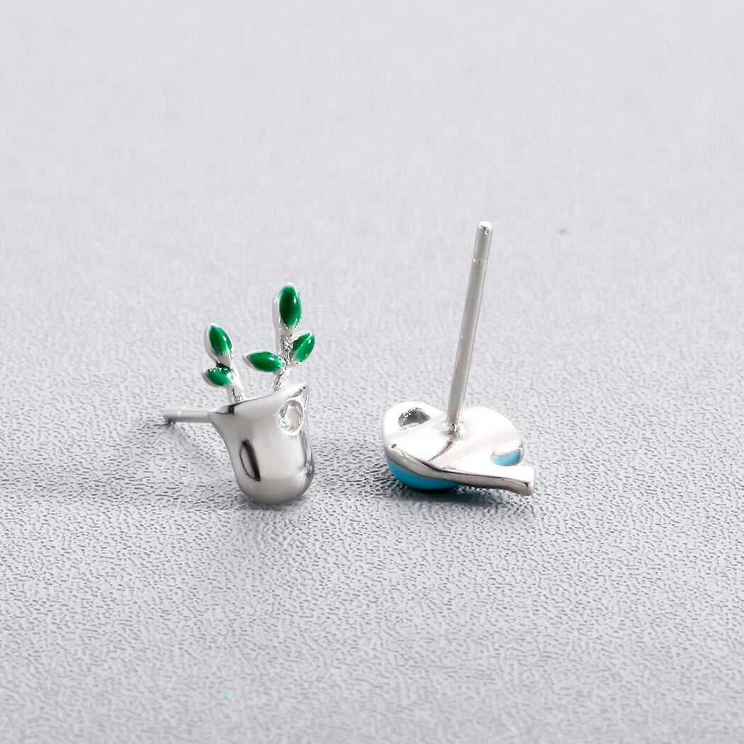 Asymmetric Watering Can Earrings