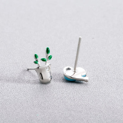 Asymmetric Watering Can Earrings