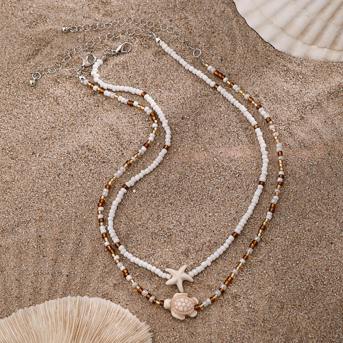 Beach Shell Turtle Necklace