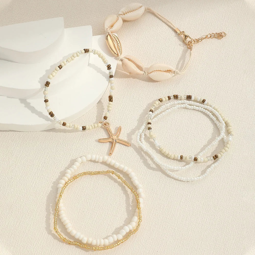 Beach Shell Bracelet Set