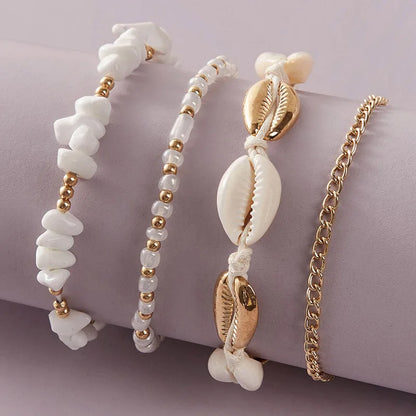 Beach Shell Anklet Set