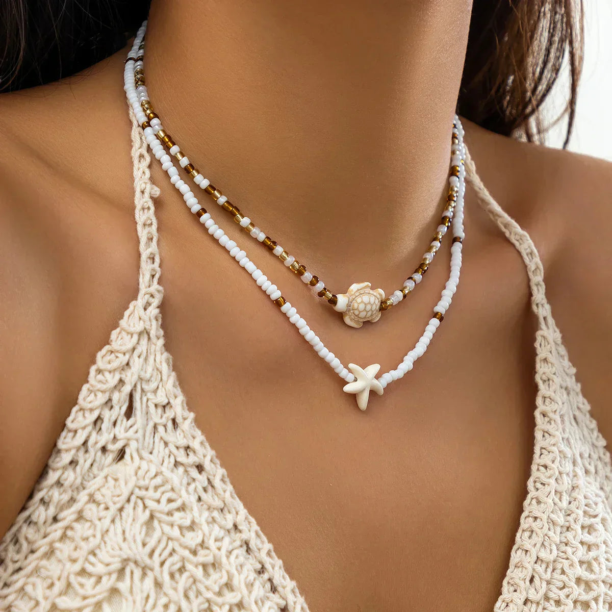 Beach Shell Turtle Necklace