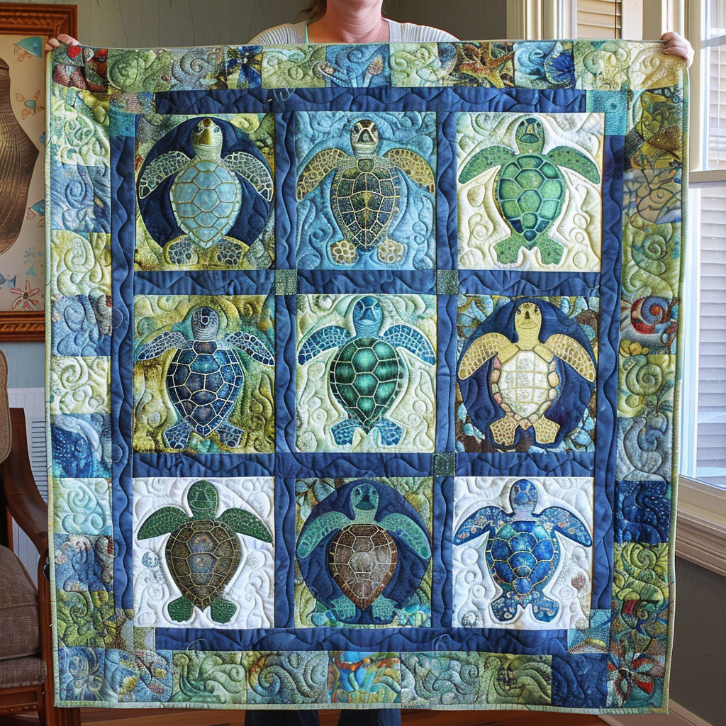 Turtle Tide Quilted Blanket