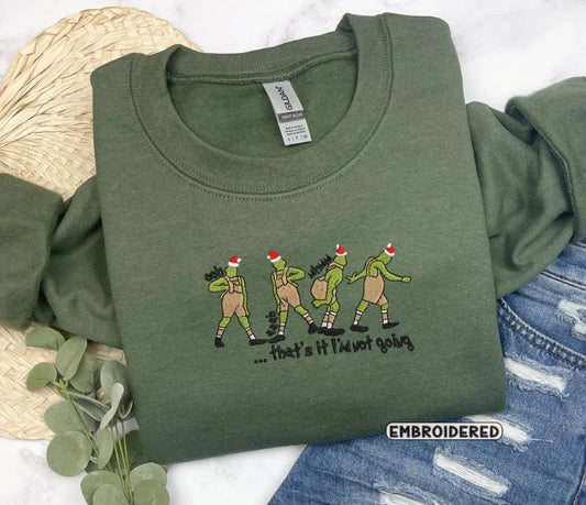 Christmas Grinch Embroidered Sweatshirt