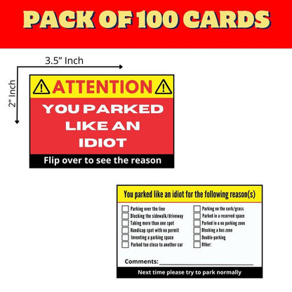 You Parked Like an Idiot (100 pack)