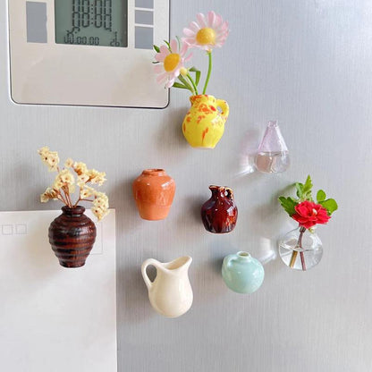 Mini Ceramic Vase Magnets (8 Piece Set)