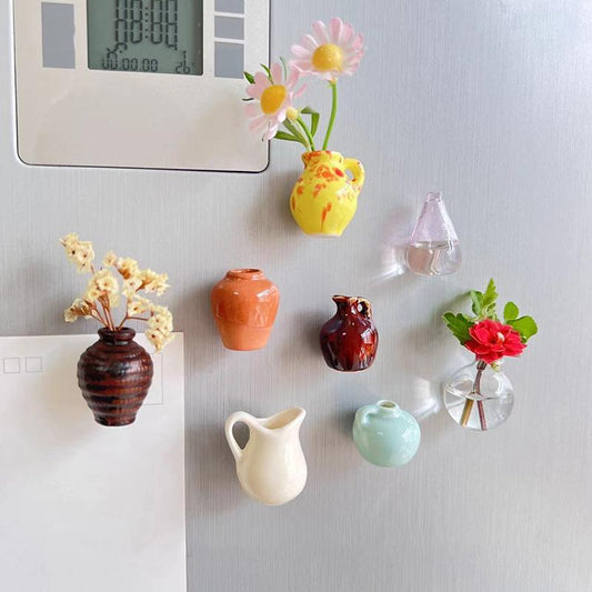Mini Ceramic Vase Magnets (8 Piece Set)