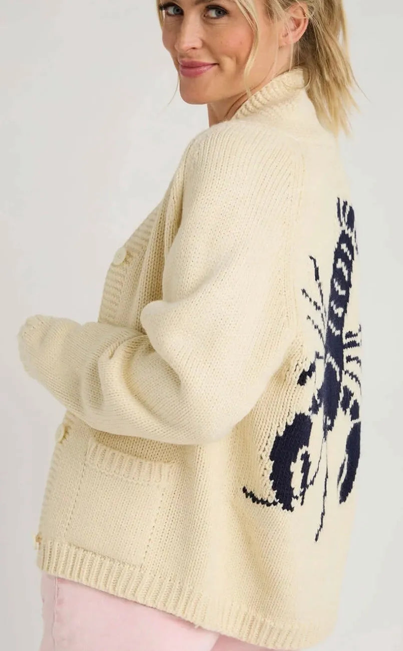 Chunky Ivory/White Lobster Cardigan