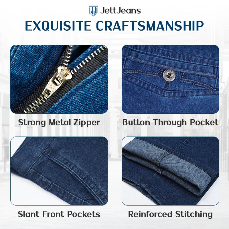 High Waist Straight Fit Stretch Jeans