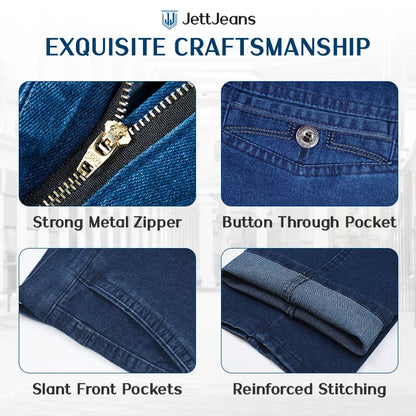 High Waist Straight Fit Stretch Jeans